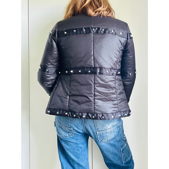 Montano Co Black quilted Jacket/Coat Size Small Studded Western Cowgirl Outdoor - Picture 4 of 9